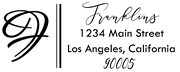 Double lines Letter F Monogram Stamp Sample
